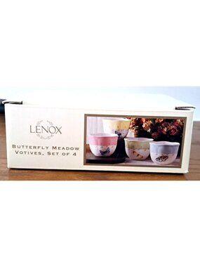 Lenox Butterfly Meadow Votives Set of 4 New in Box